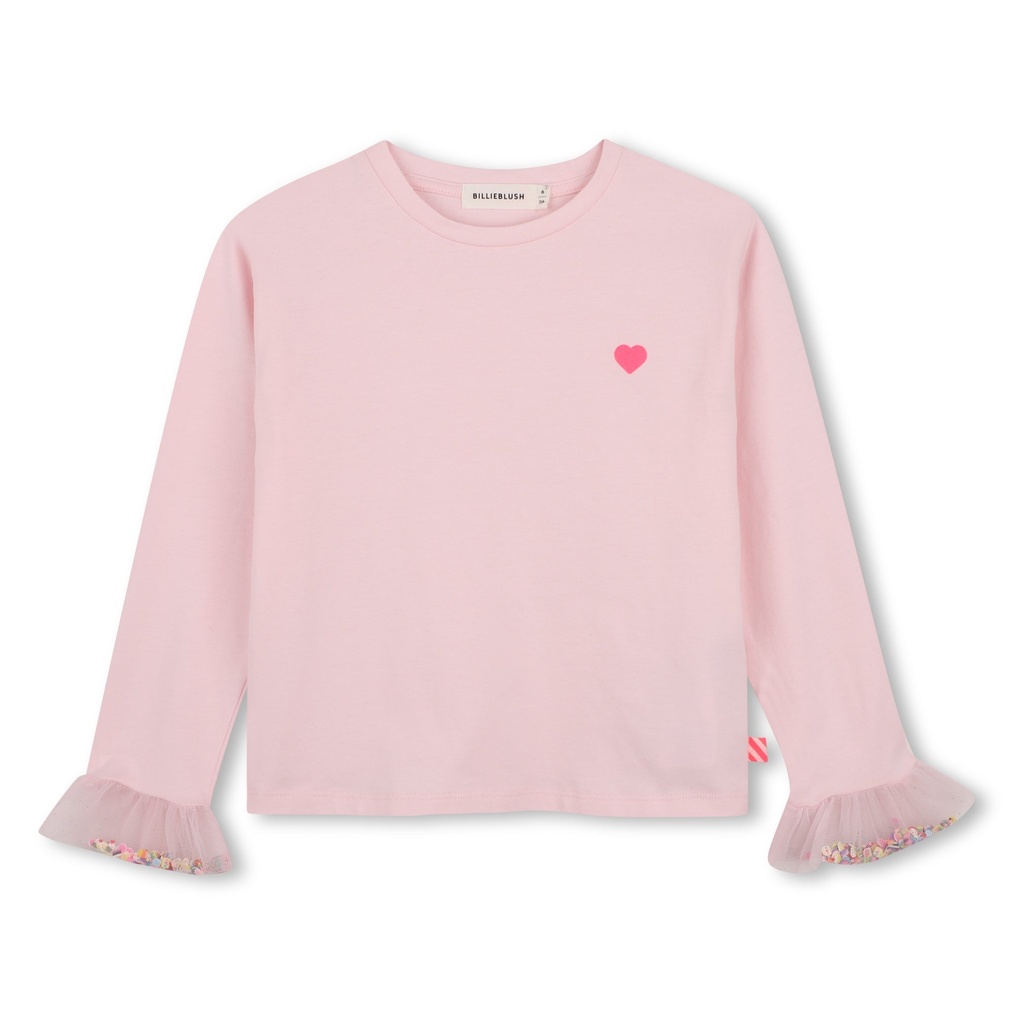 Girls LS Tee with mesh cuff
