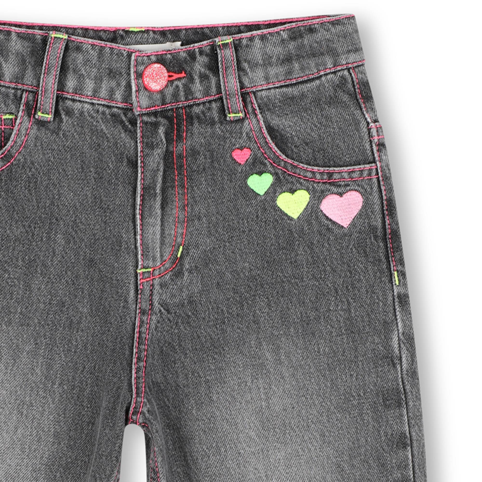 Girls Barrel Jeans with Embroidery