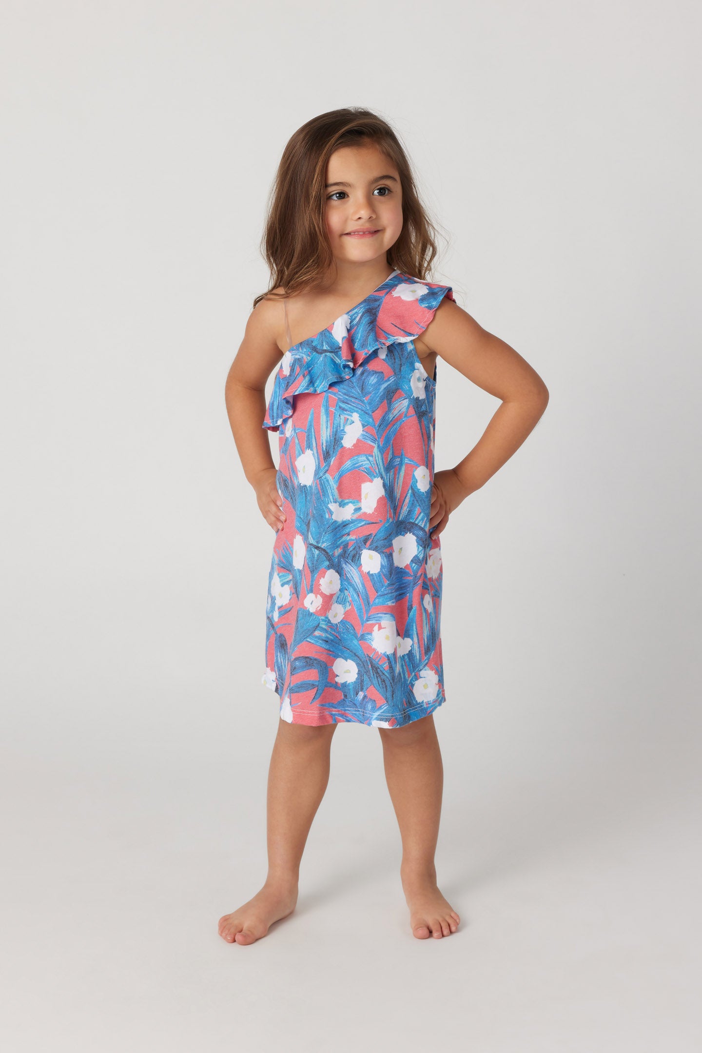 Pom Floral Ruffle Dress