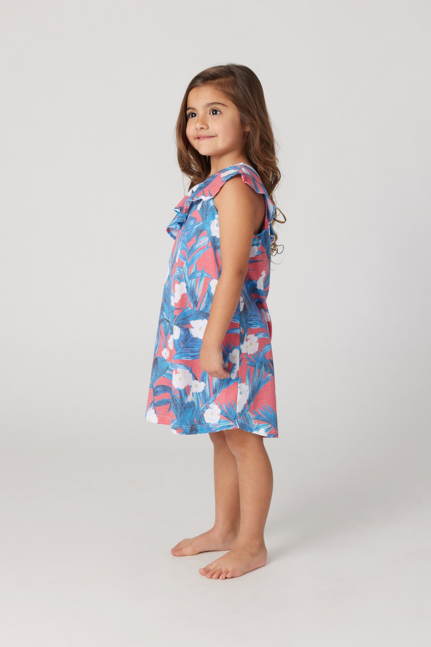 Pom Floral Ruffle Dress