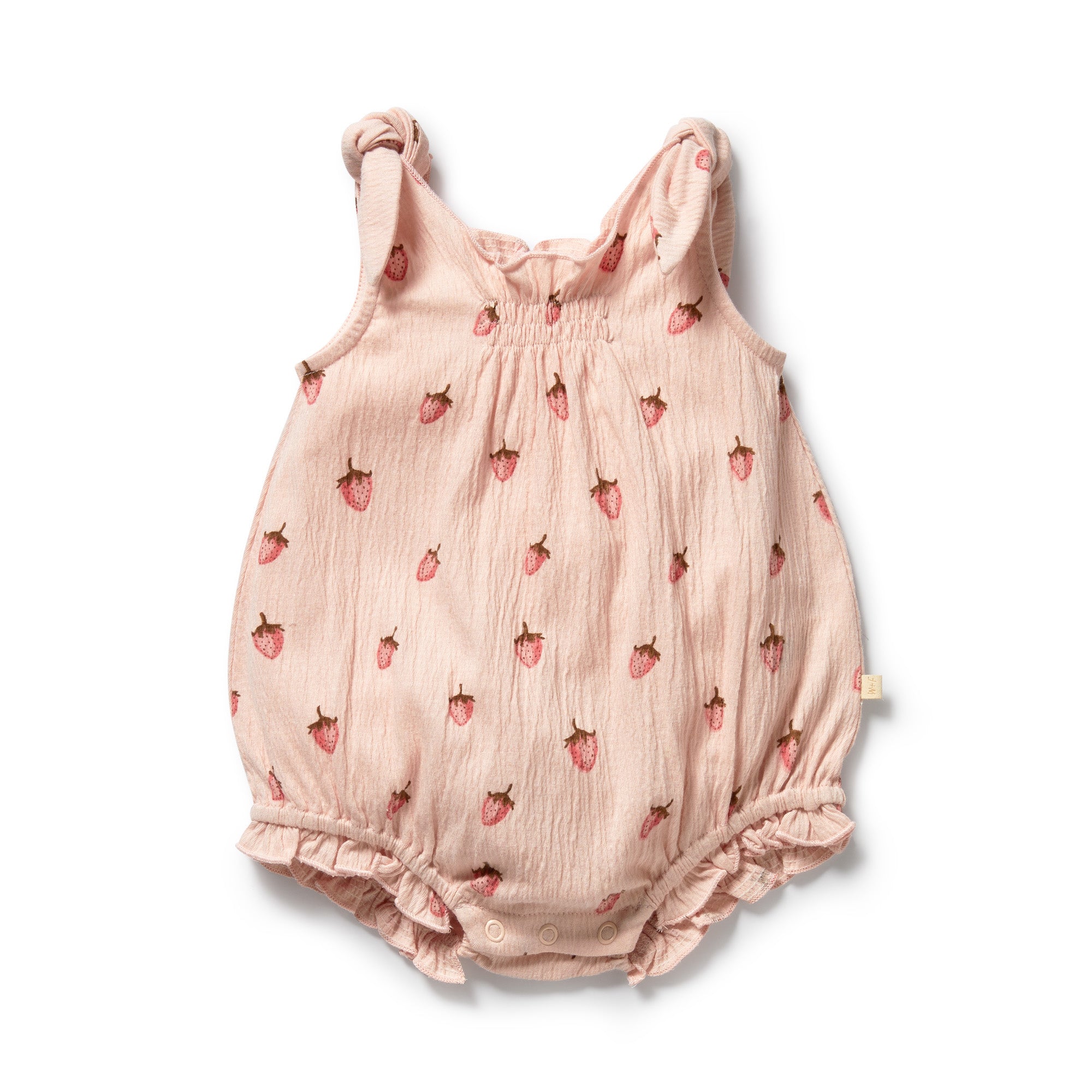 Strawberry Kisses Organic Tie Playsuit