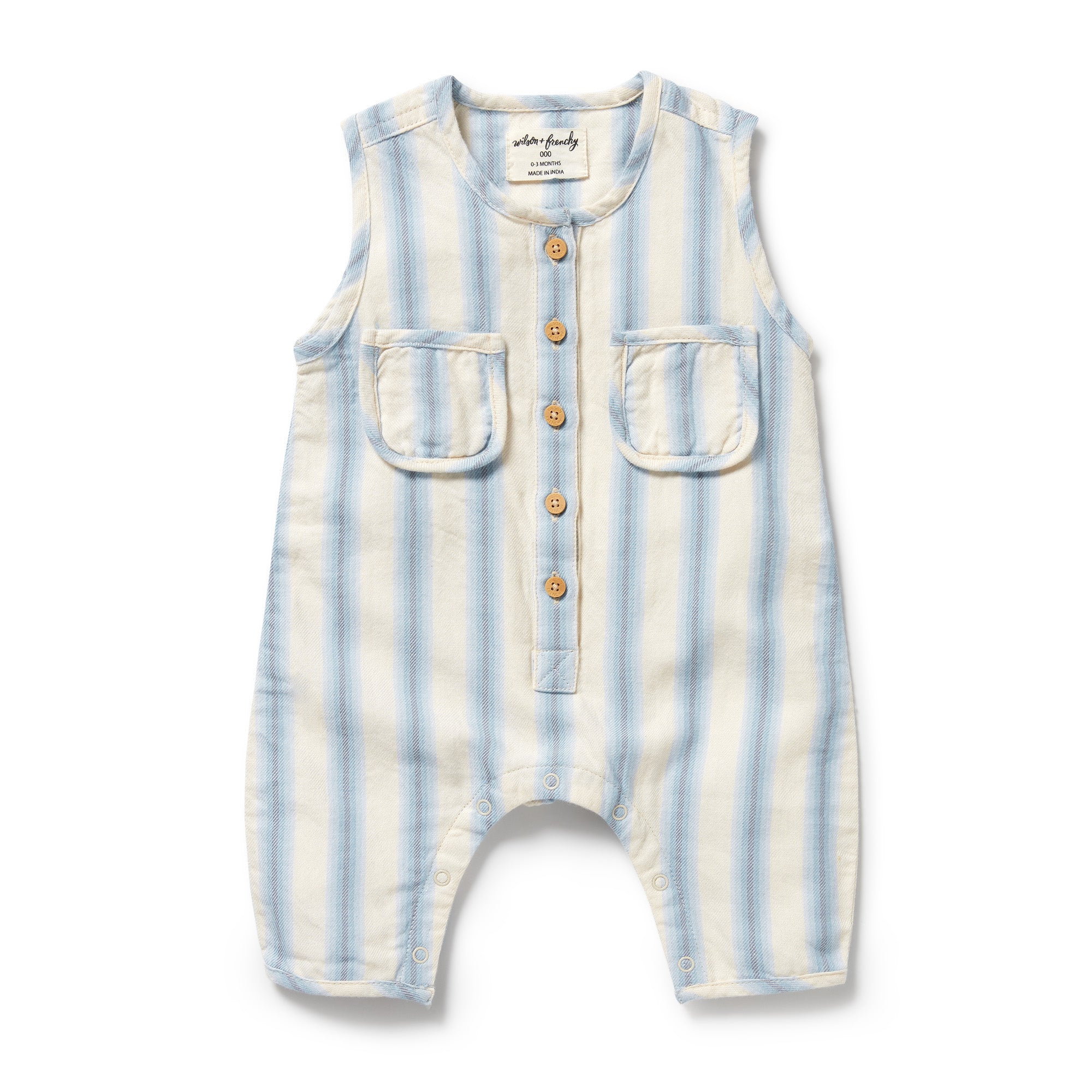 Deep Blue Stripe Organic Growsuit