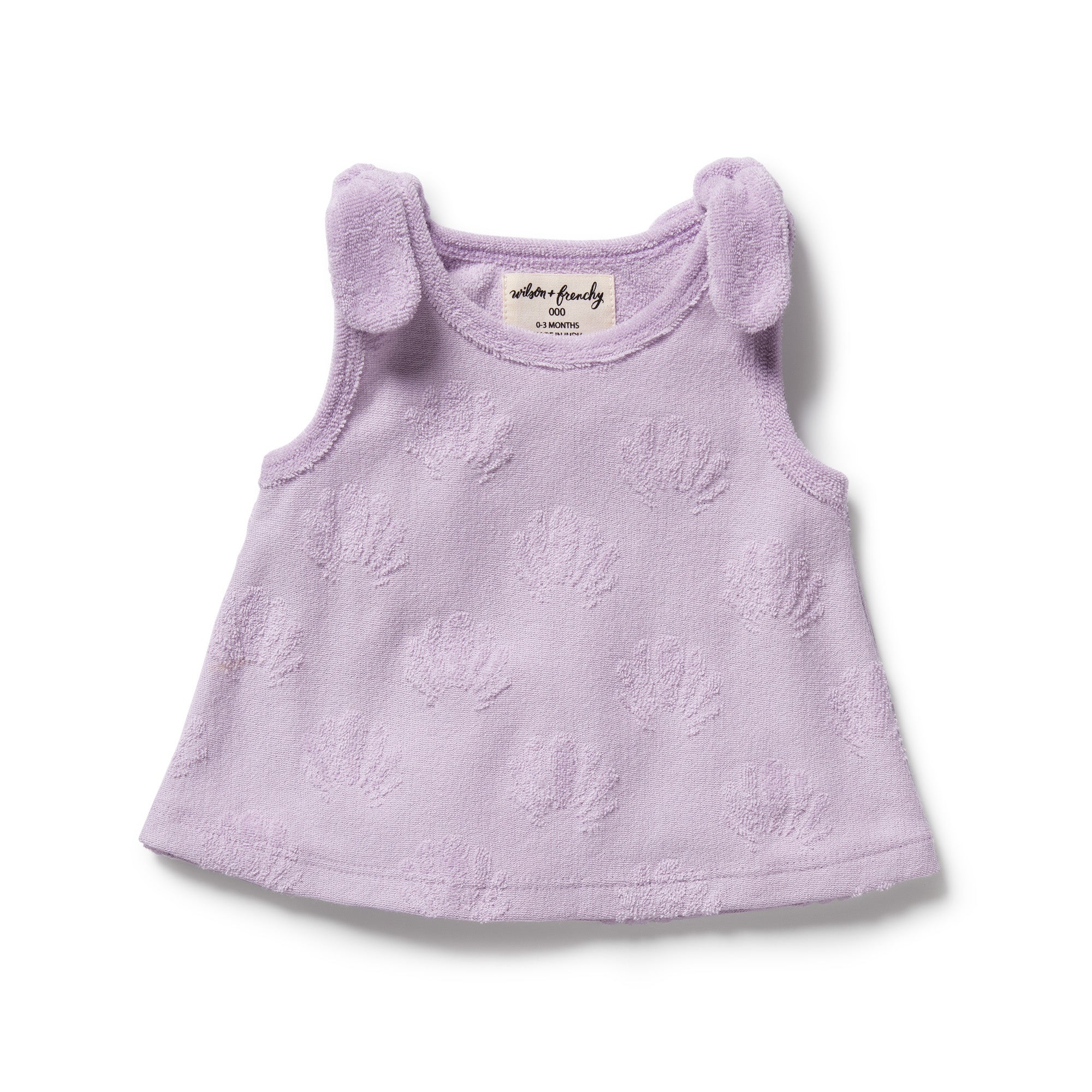 Lavender Shells Organic Terry Singlet