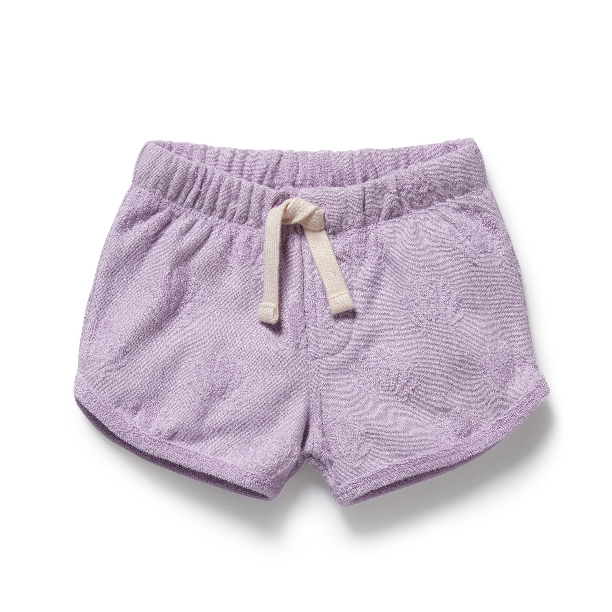 Lavender Shells Organic Terry Tie Short