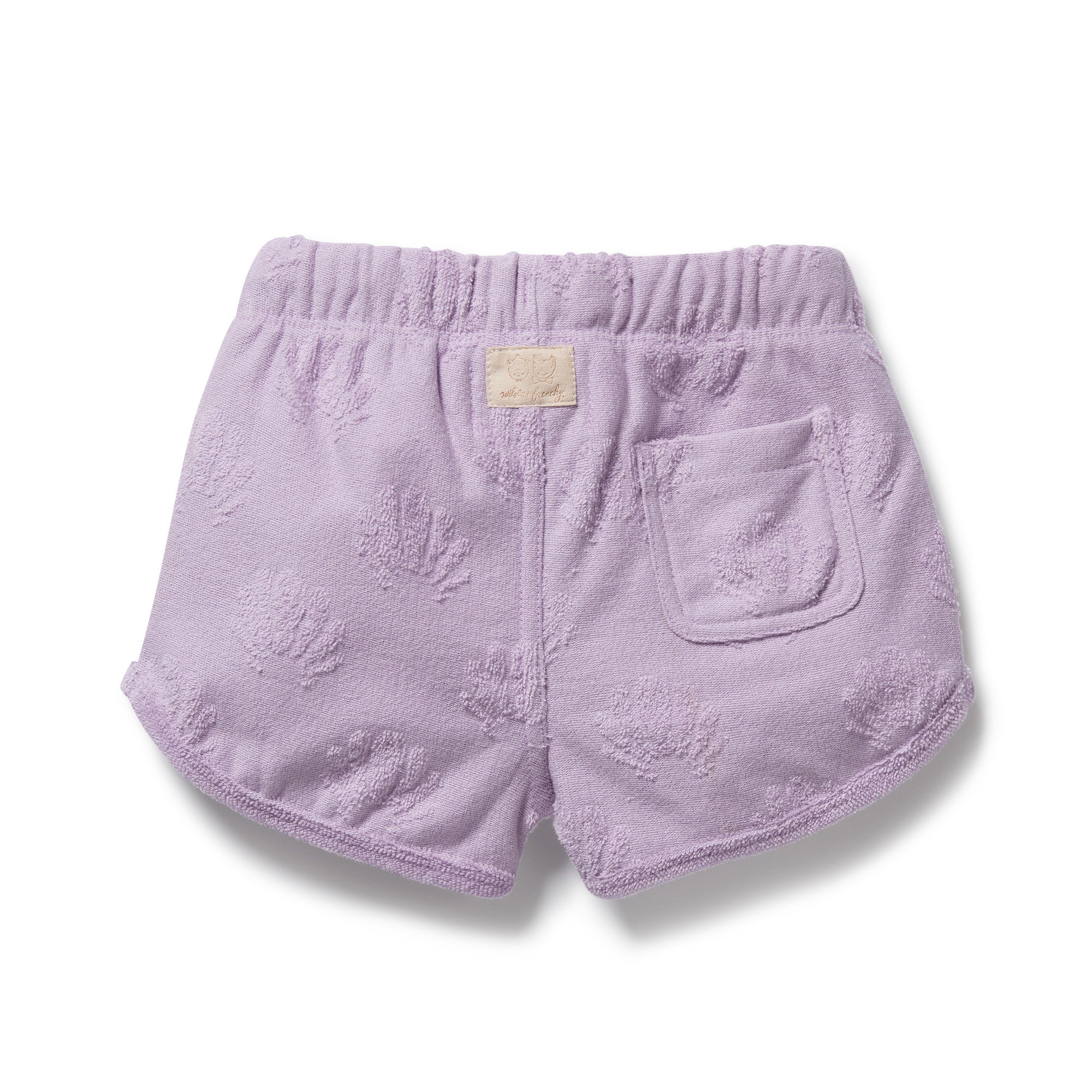 Lavender Shells Organic Terry Tie Short