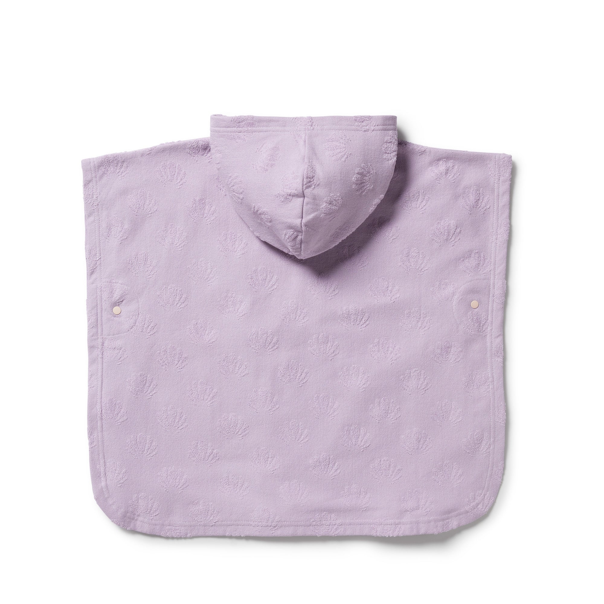 Lavender Shells Organic Terry Hooded Poncho