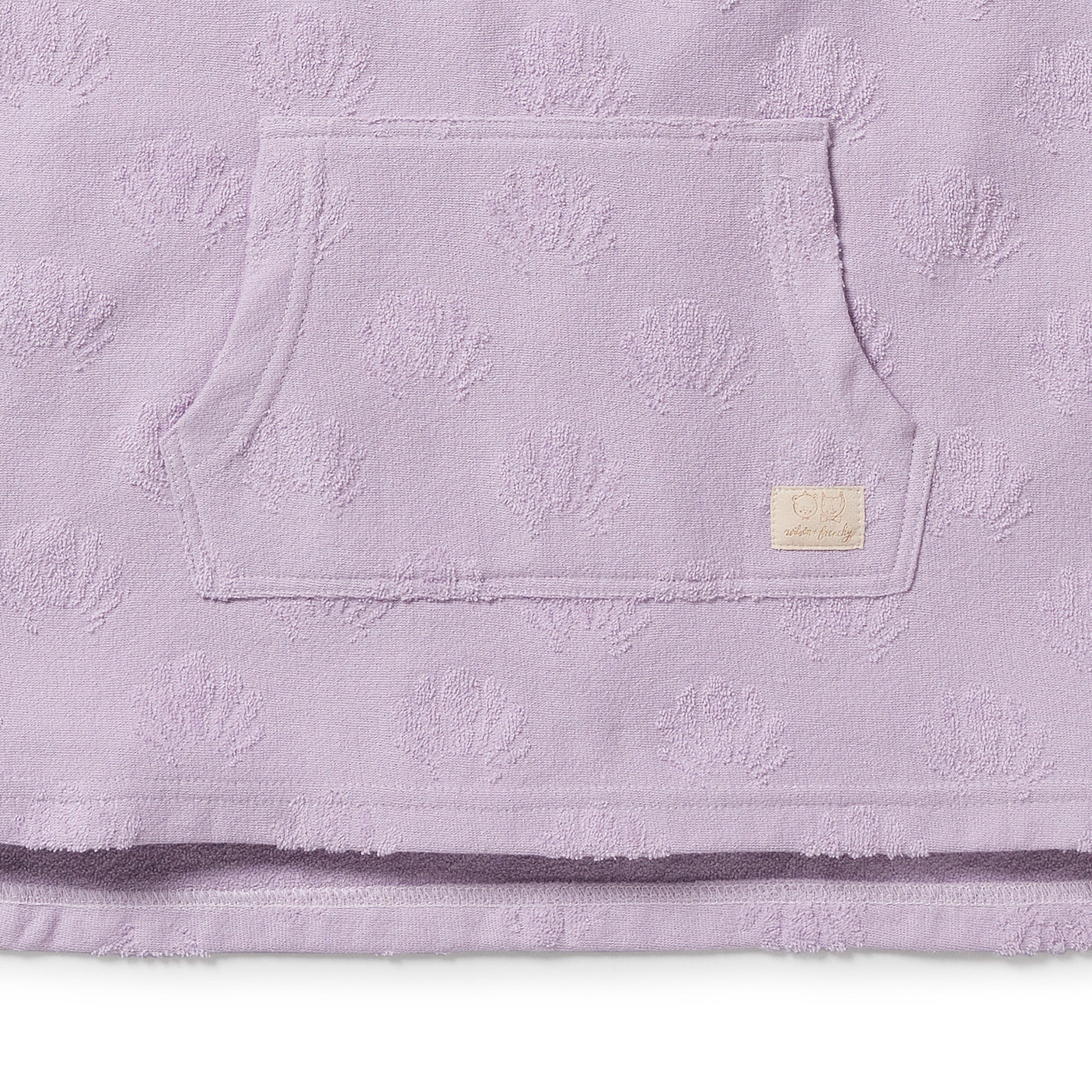 Lavender Shells Organic Terry Hooded Poncho