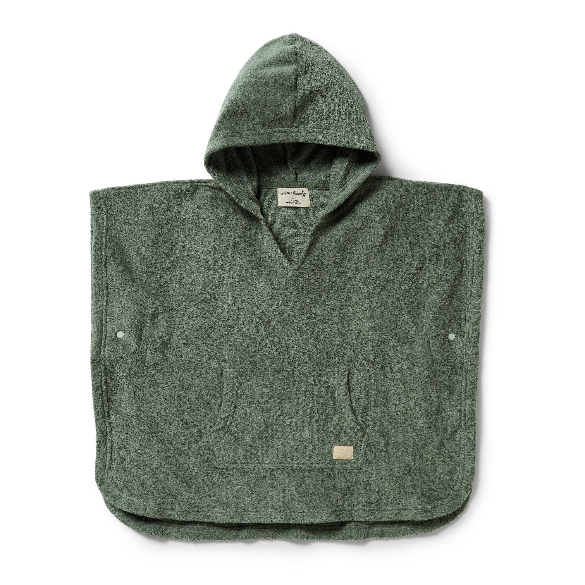 Moss Organic Terry Hooded Poncho