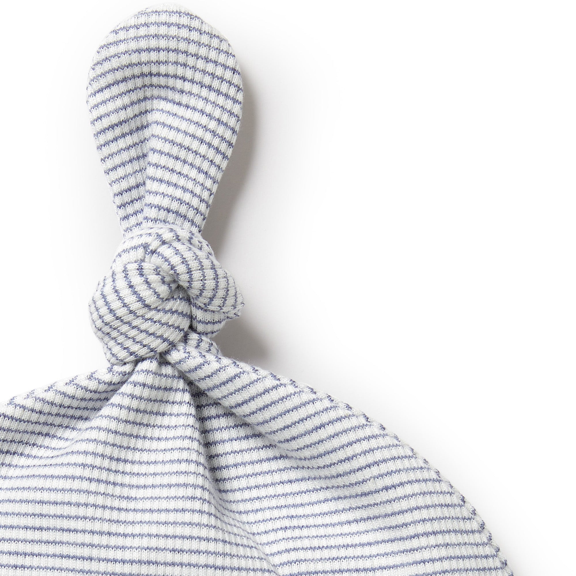 Organic Stripe Rib Knot Hat - Rain Drop