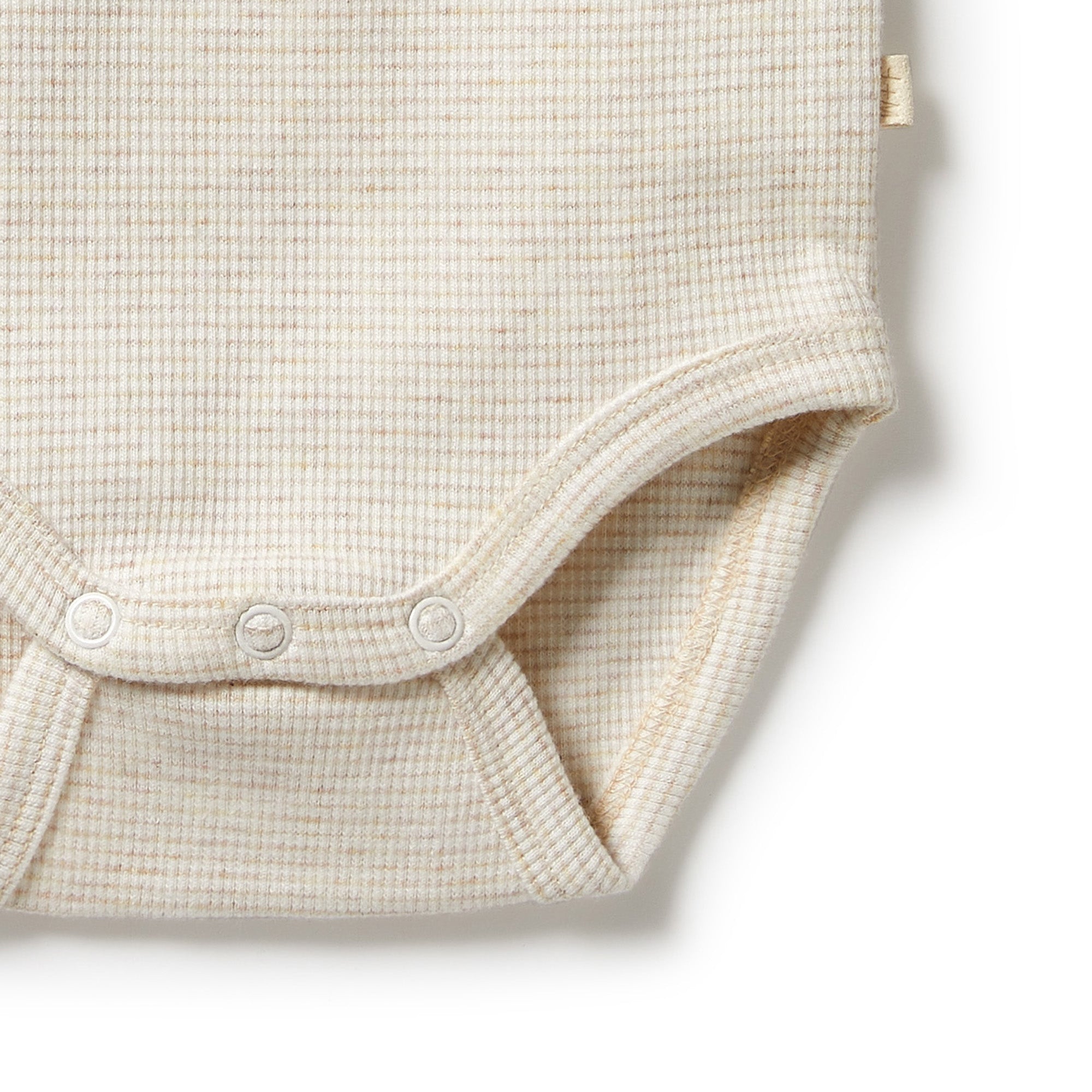 Organic Stripe Rib Bodysuit-Oatmeal