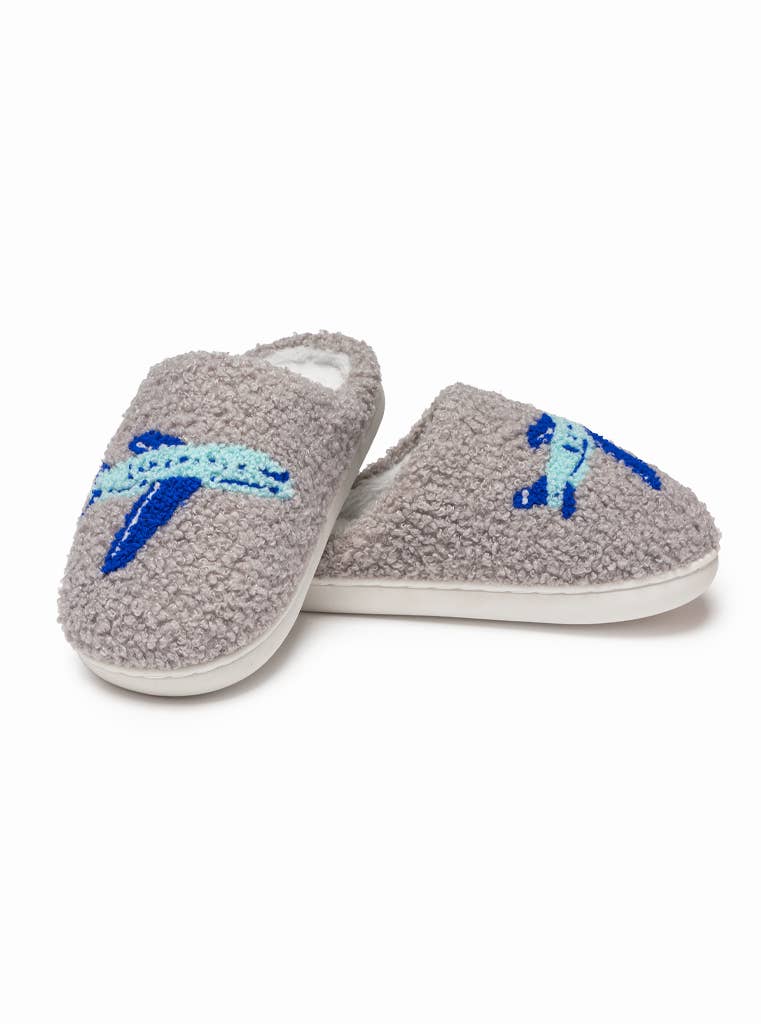 Living Royal - Indoor / Outdoor Slippers - Kids - Airplane - Blue & Gray