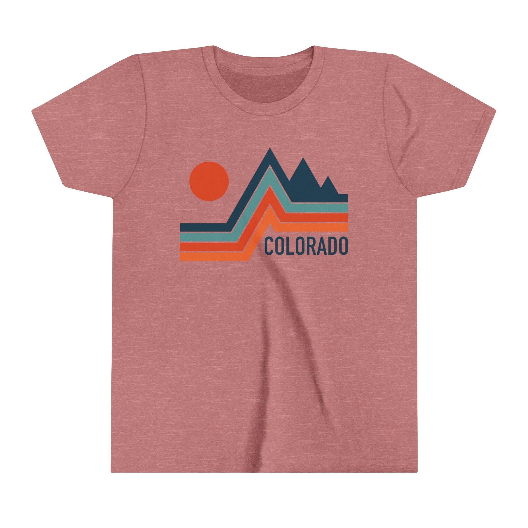 Hey Mountains - Colorado Youth Shirt - Retro Mountain Kids Graphic Tee