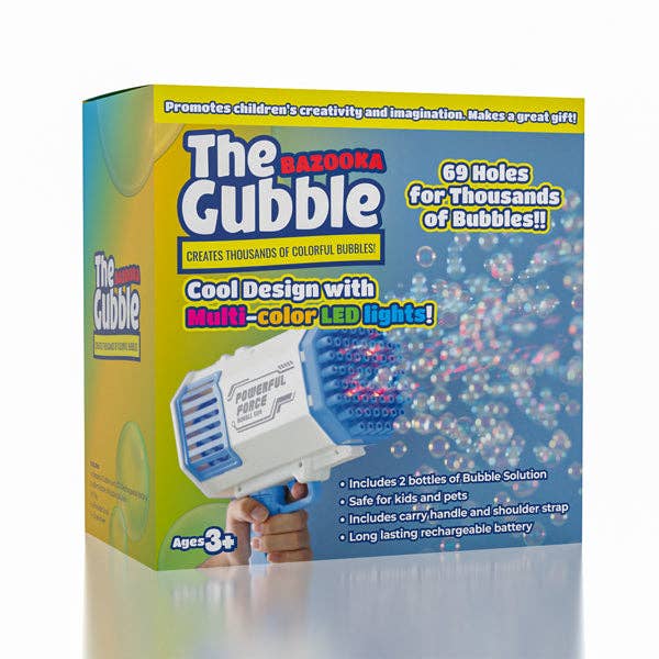 Showcase - The Bazooka Gubble LED Bubble Gun | Includes 100mL Kid & Pet Safe Bubble Solution