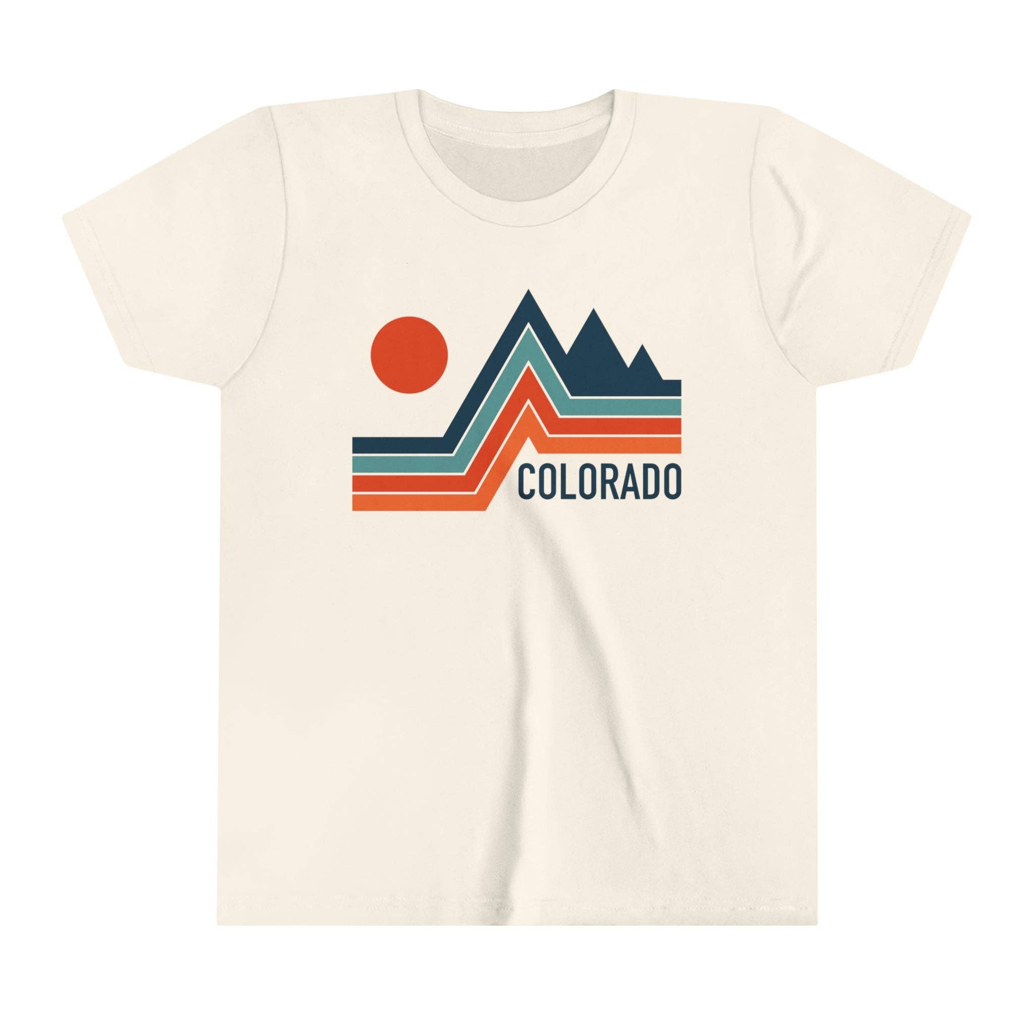 Hey Mountains - Colorado Youth Shirt - Retro Mountain Kids Graphic Tee