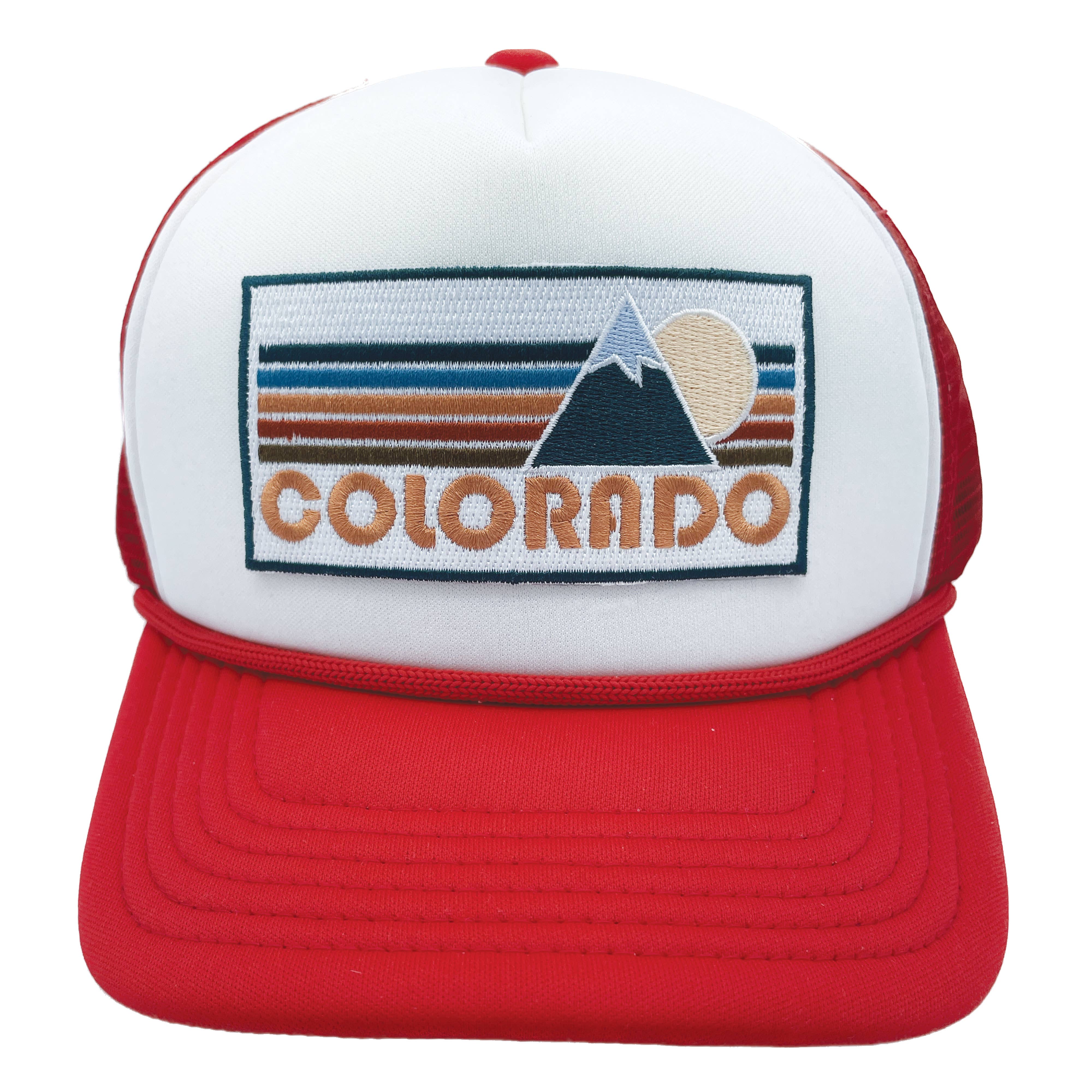 Hey Mountains - Kids Colorado Trucker Hat - Retro Mountain