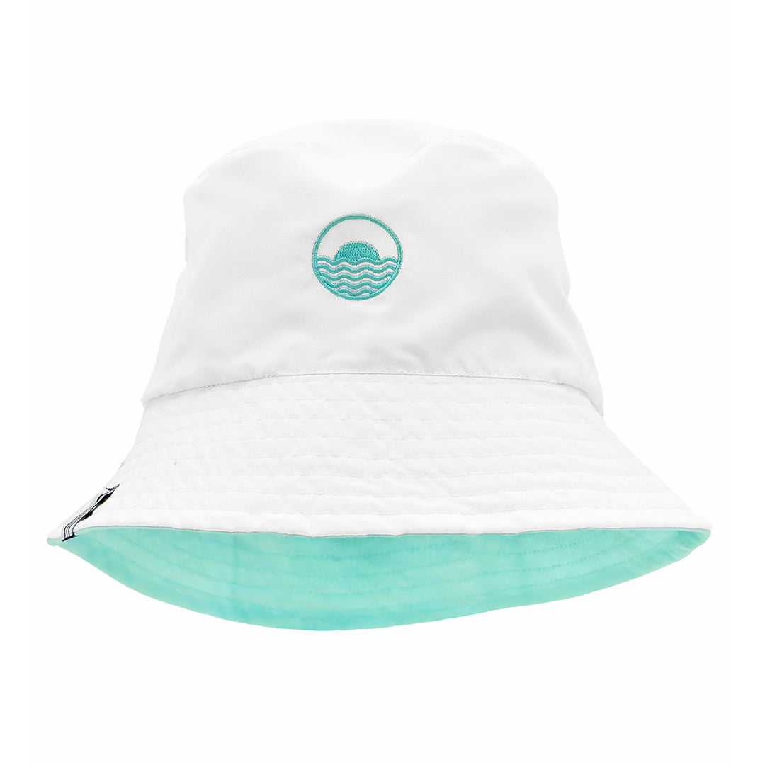 Suns Out Reversible Bucket Hat White/Aqua
