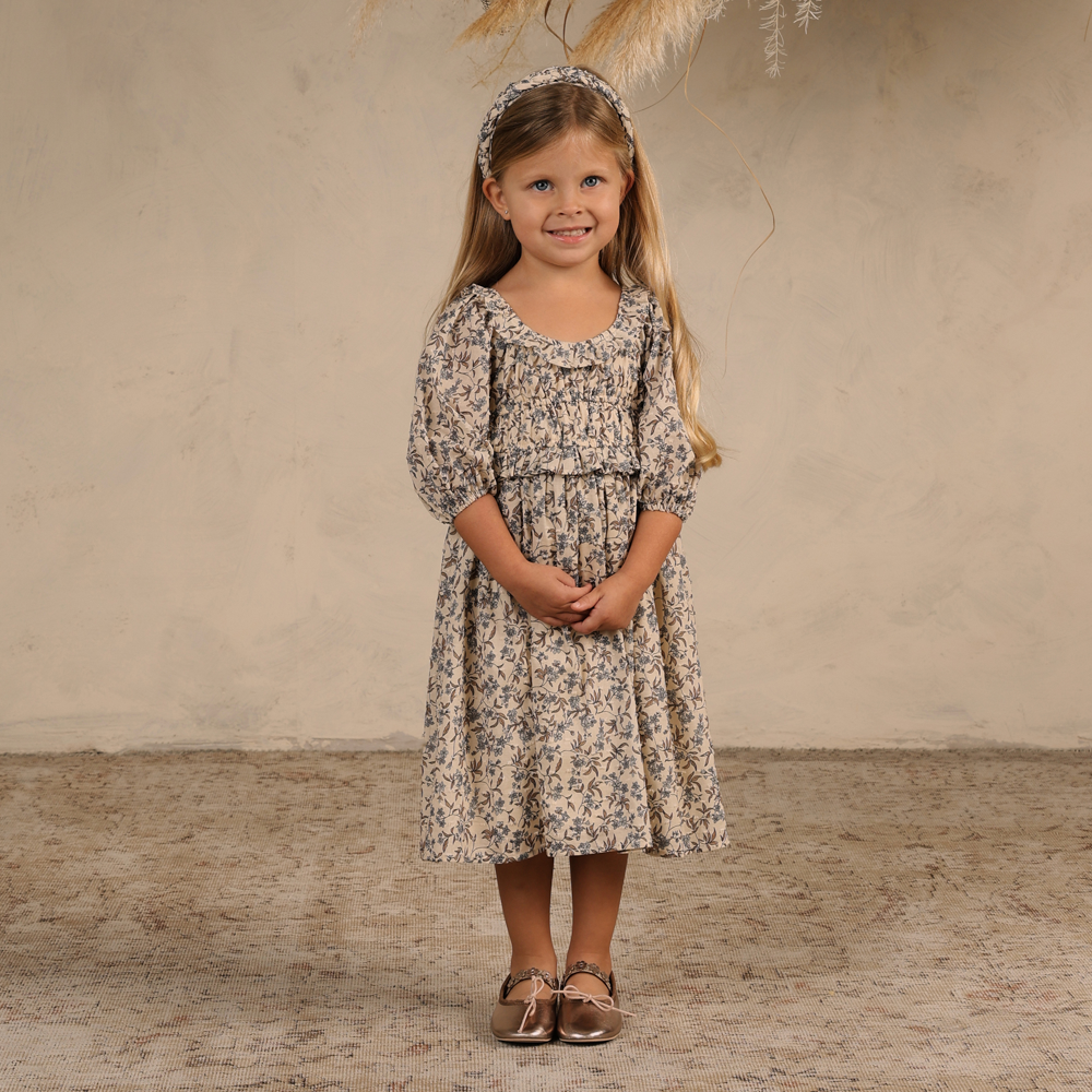 Junie Dress Vintage Blue Floral