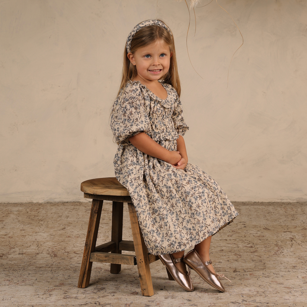 Junie Dress Vintage Blue Floral