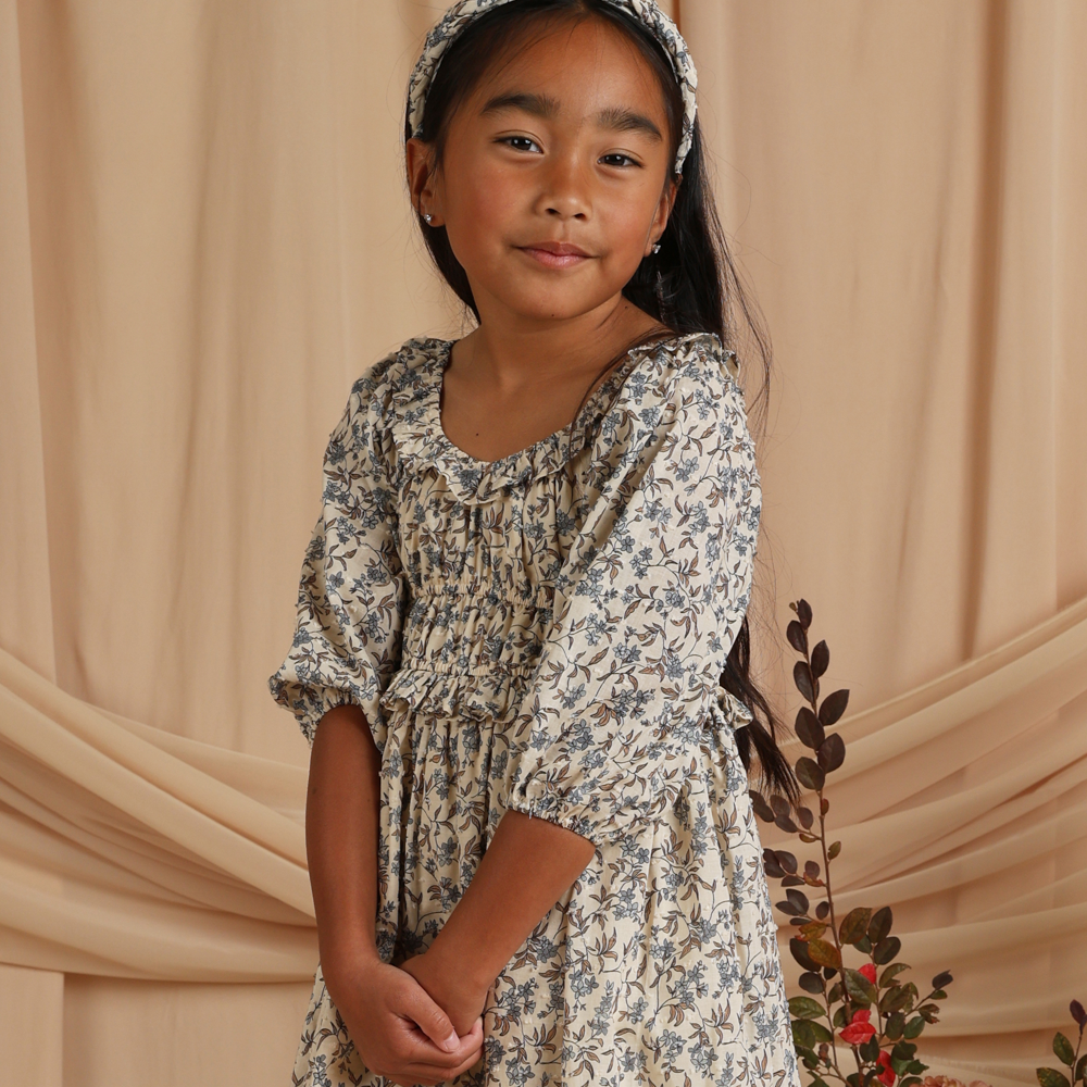 Junie Dress Vintage Blue Floral