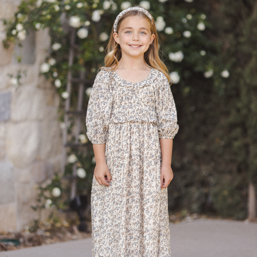 Junie Dress Vintage Blue Floral