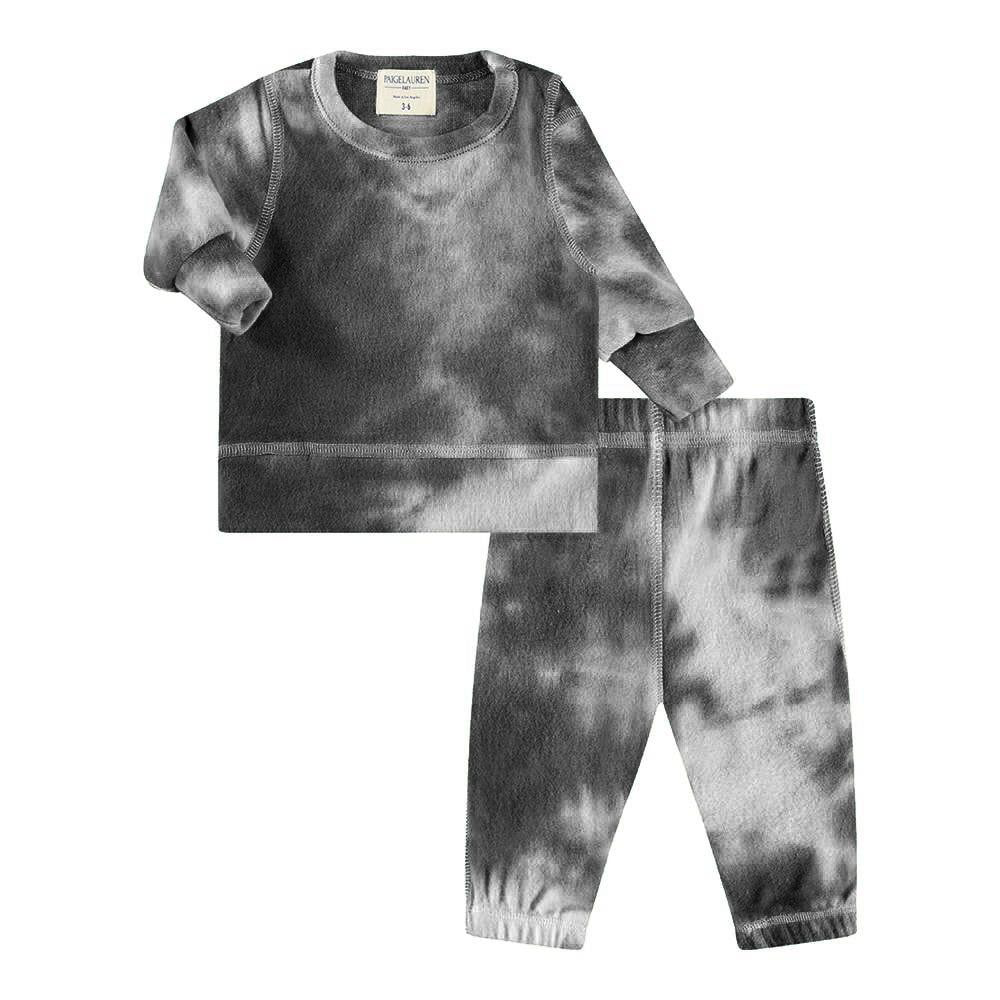 Baby Eco-Hacci Tie Dye Loungewear Set-ReDone Black Hacci