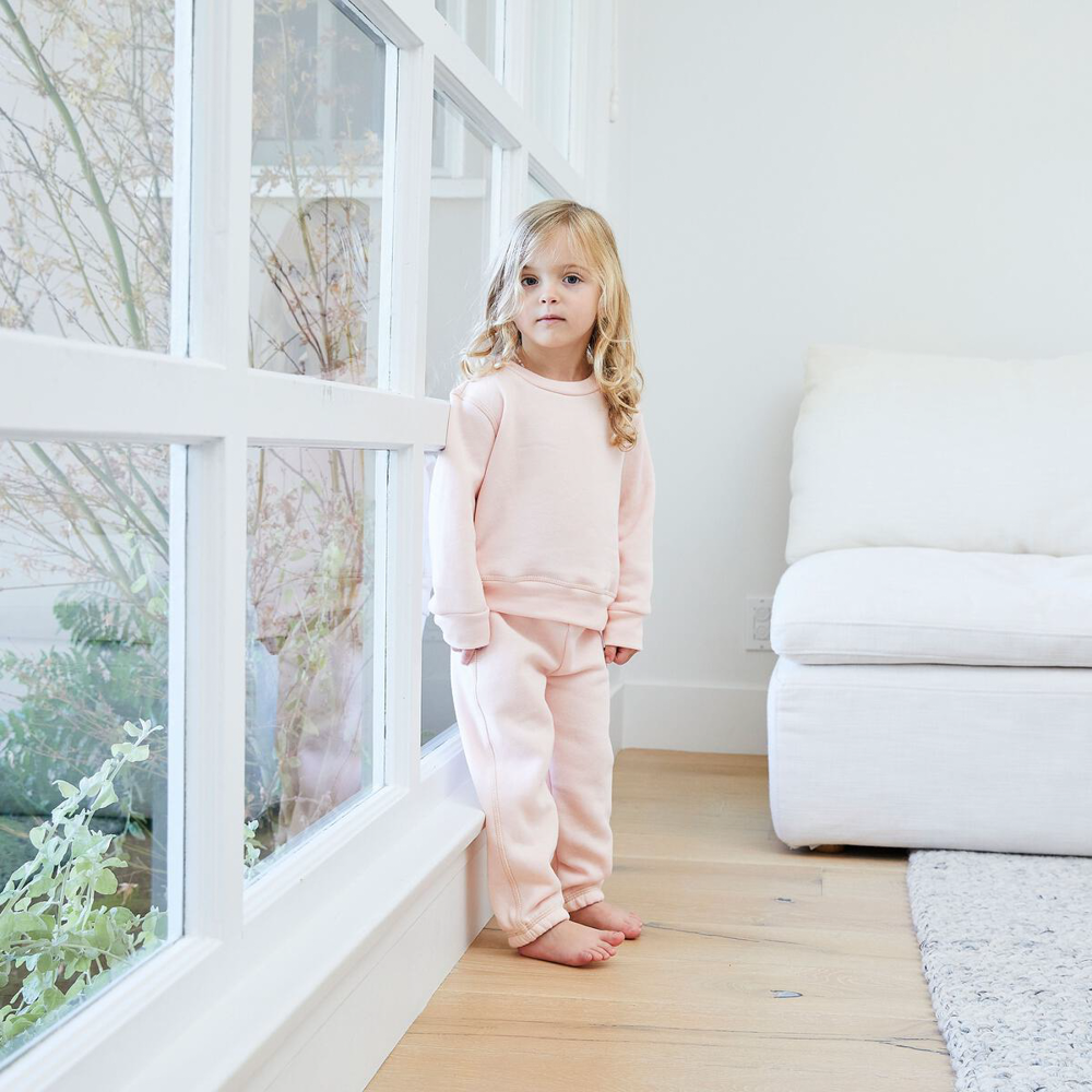 Toddler & Kid Eco Fleece Loungewear Sets Pink Fleece