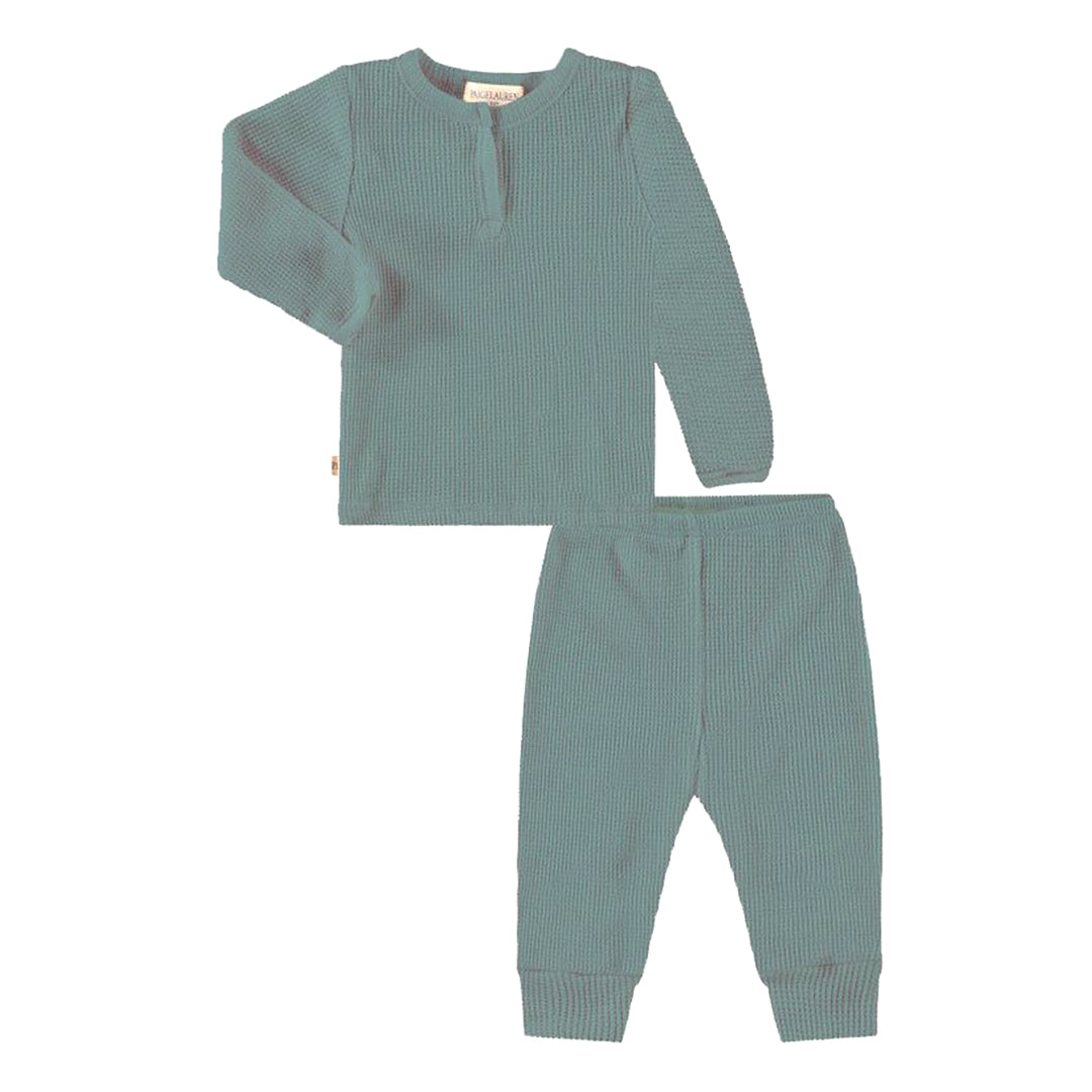 Eco Thermal Henley Tee and Legging Set Sage