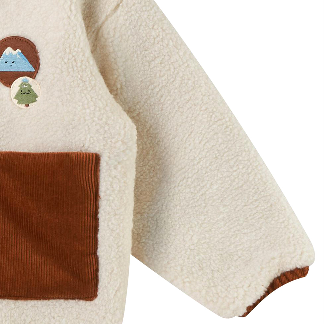 Recycled Fleece & Corduroy Reversible Jacket - Cloud