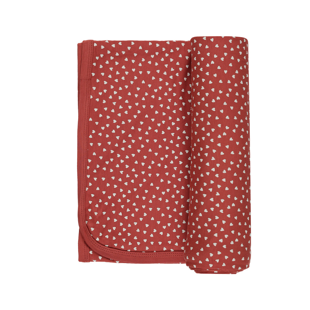 Bamboo Swaddle and Knotted Hat Tiny Hearts