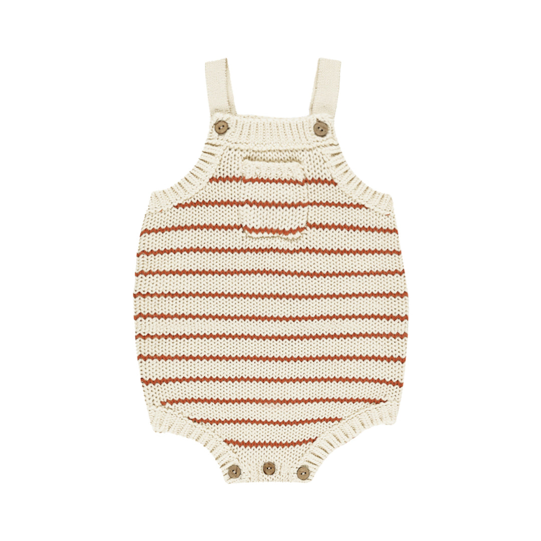 Ashton Knit Romper Poppy Stripe