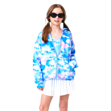 Cotton Candy Clouds Girls Zip Oversized Hoodie