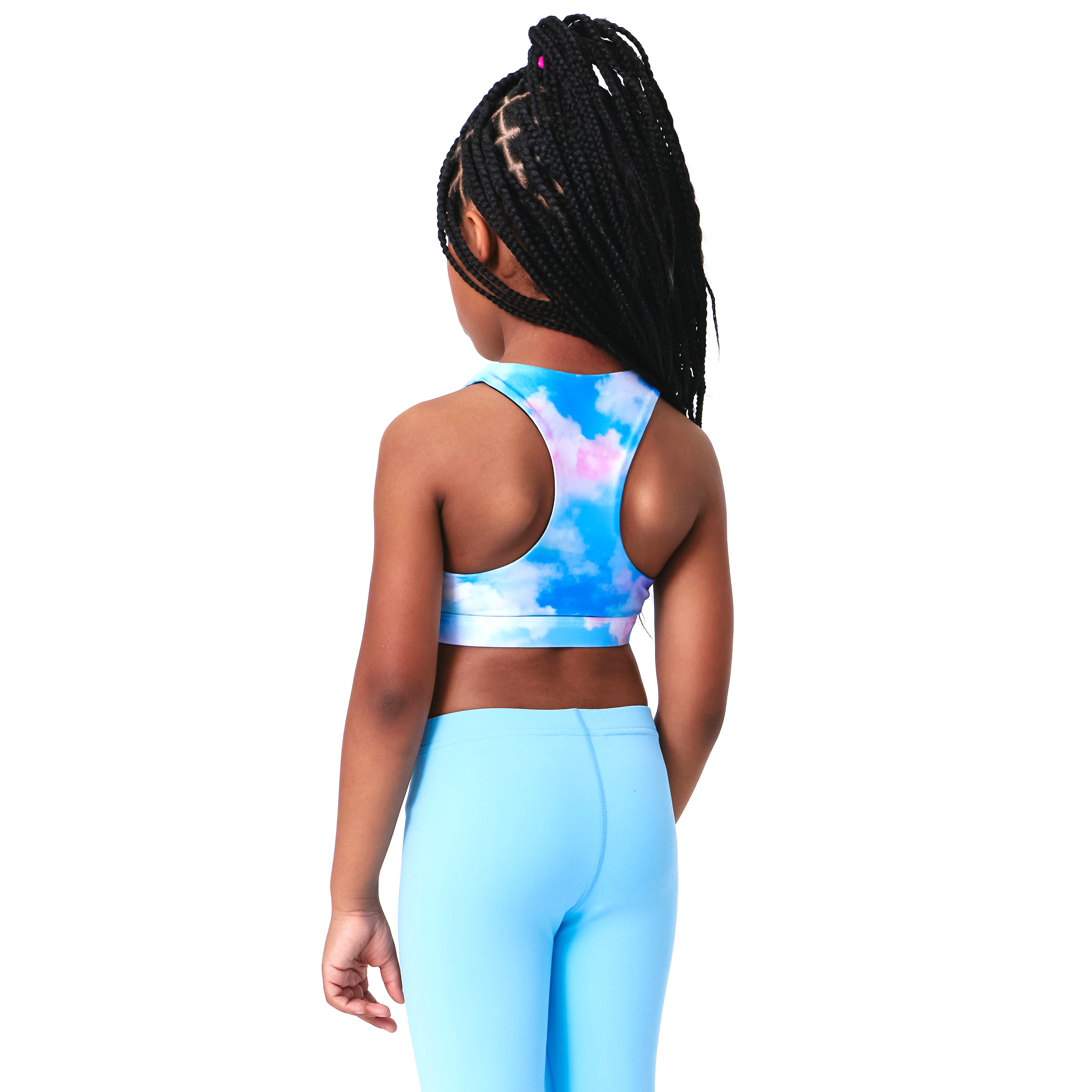 Cotton Candy Clouds Girls Sports Bra