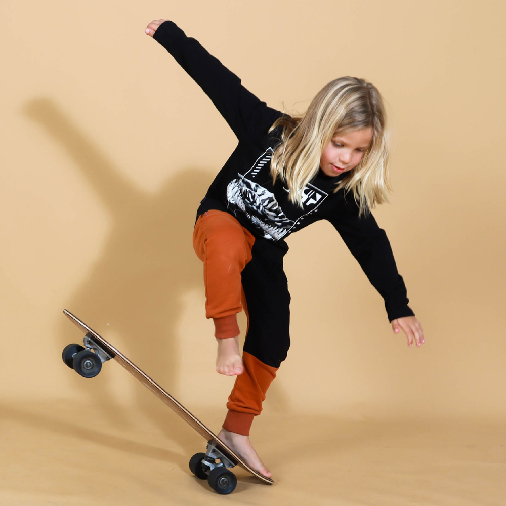 Color Block Sweatpants Cinnamon