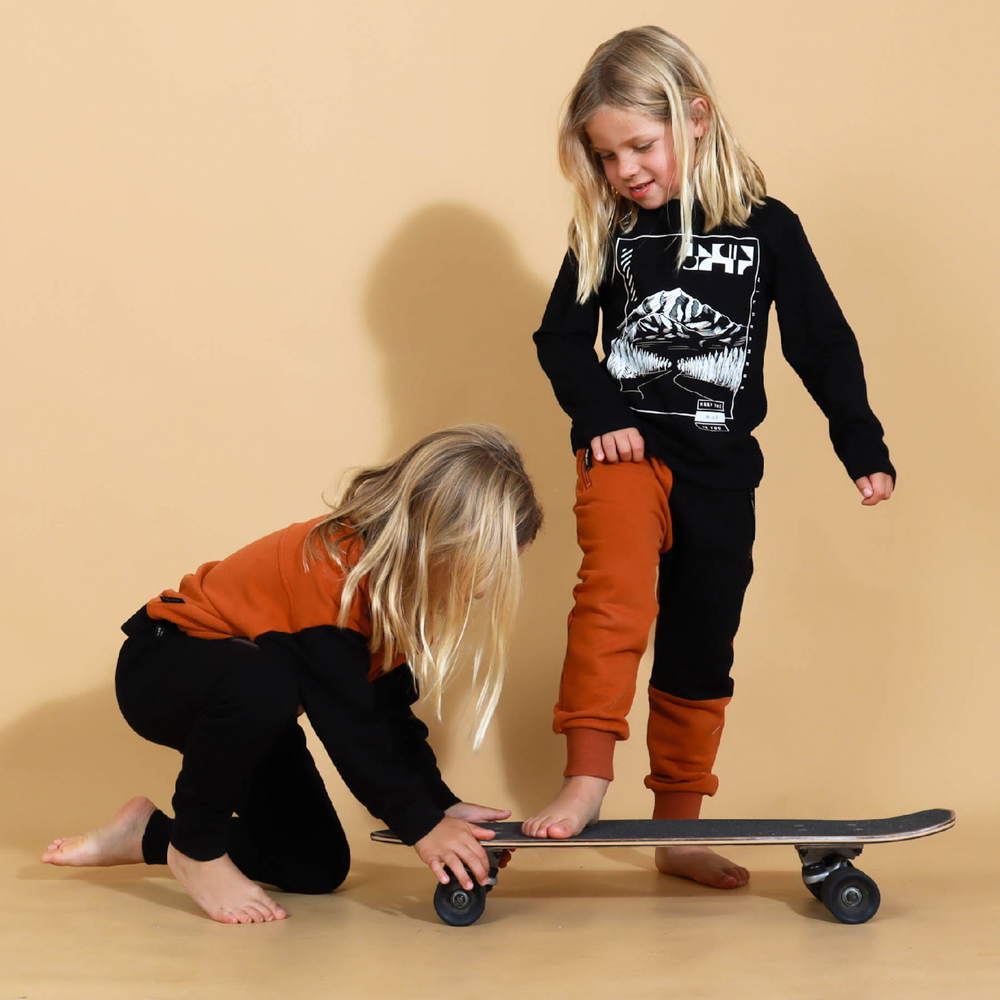 Color Block Sweatpants Cinnamon