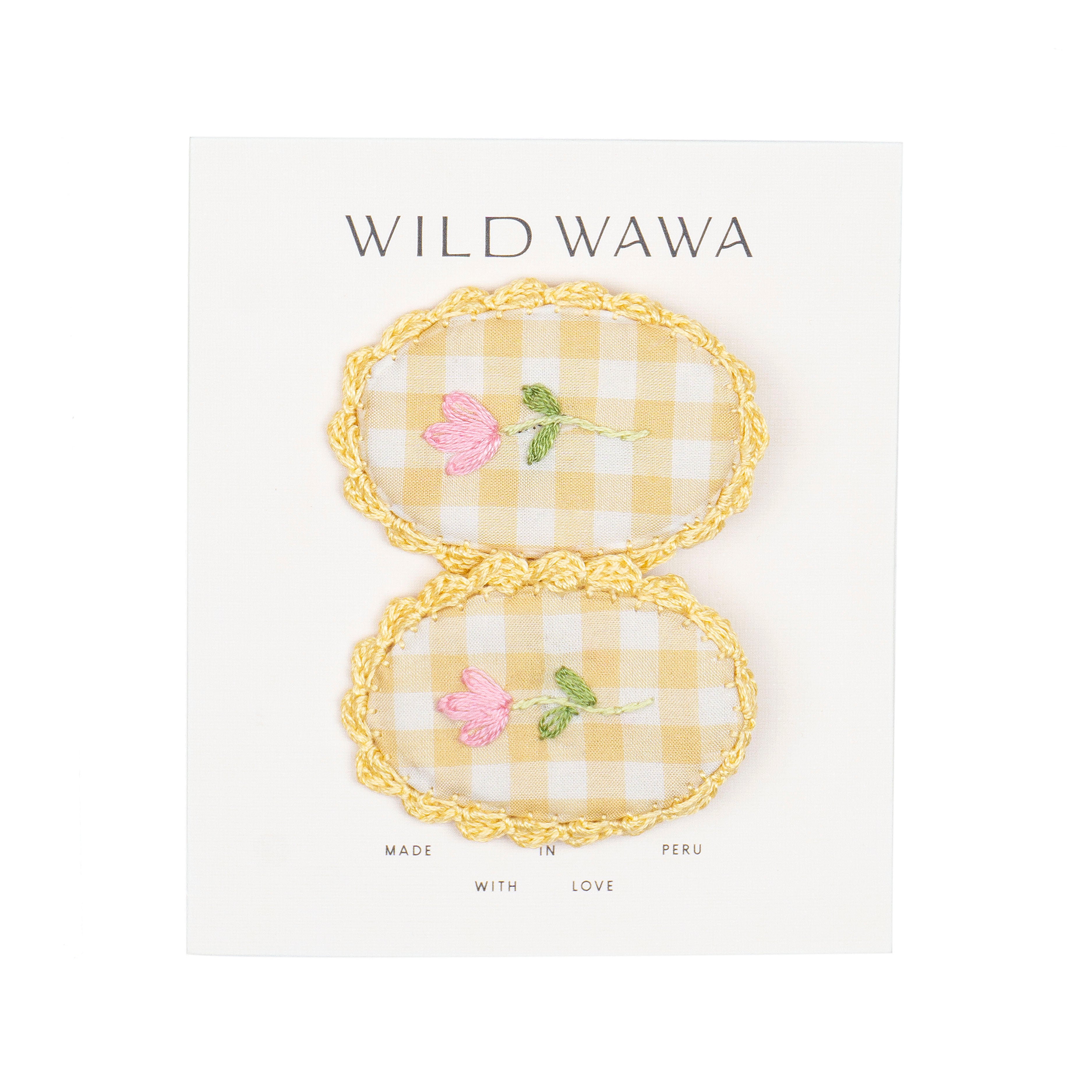 Crochet Clips Yellow Gingham