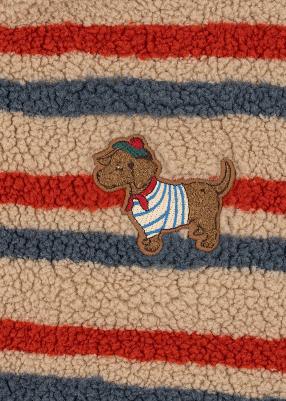 Jody Embroidery Teddy Jacket Tangerine Stripe