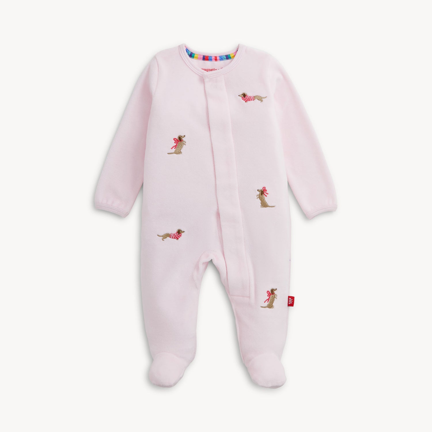 Embroidery Dogs Velour Magnetic Footie