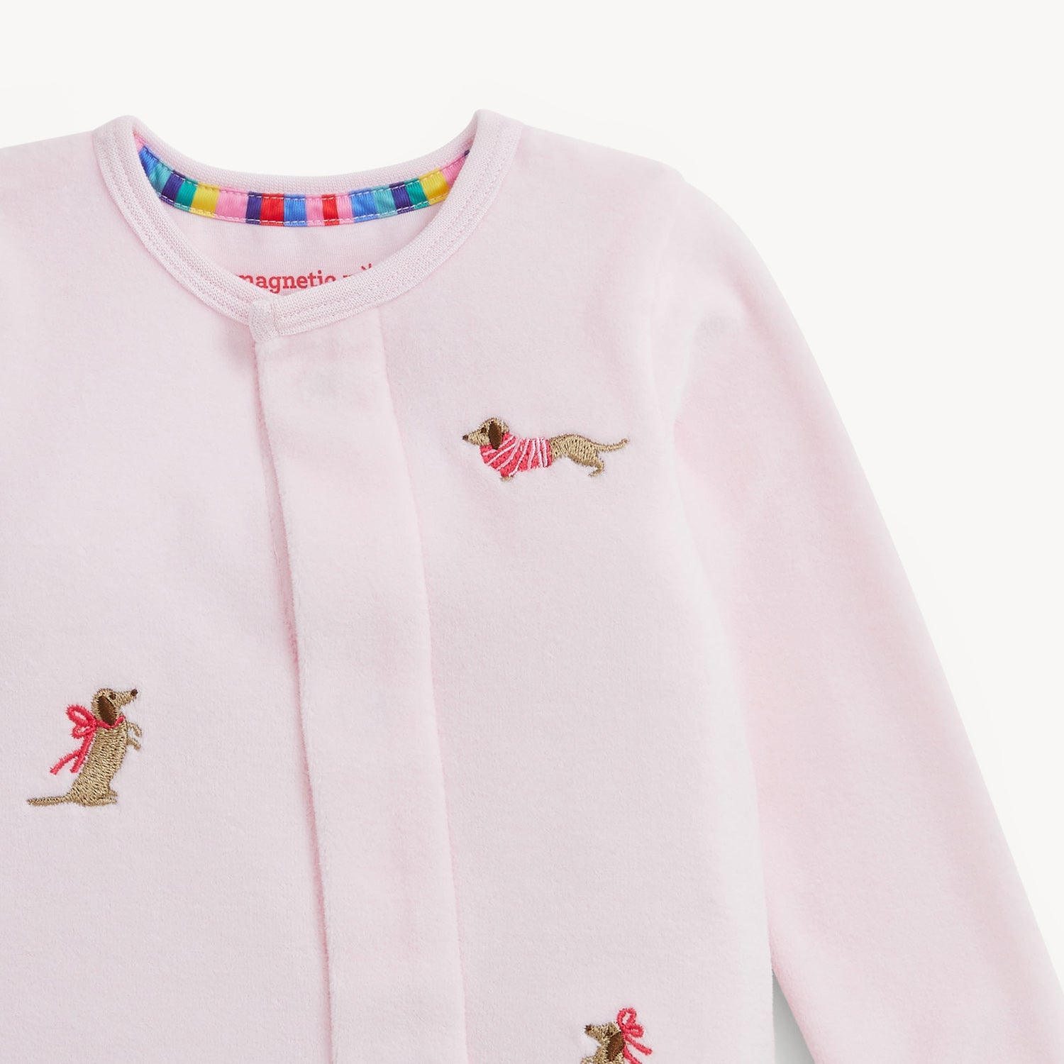 Embroidery Dogs Velour Magnetic Footie