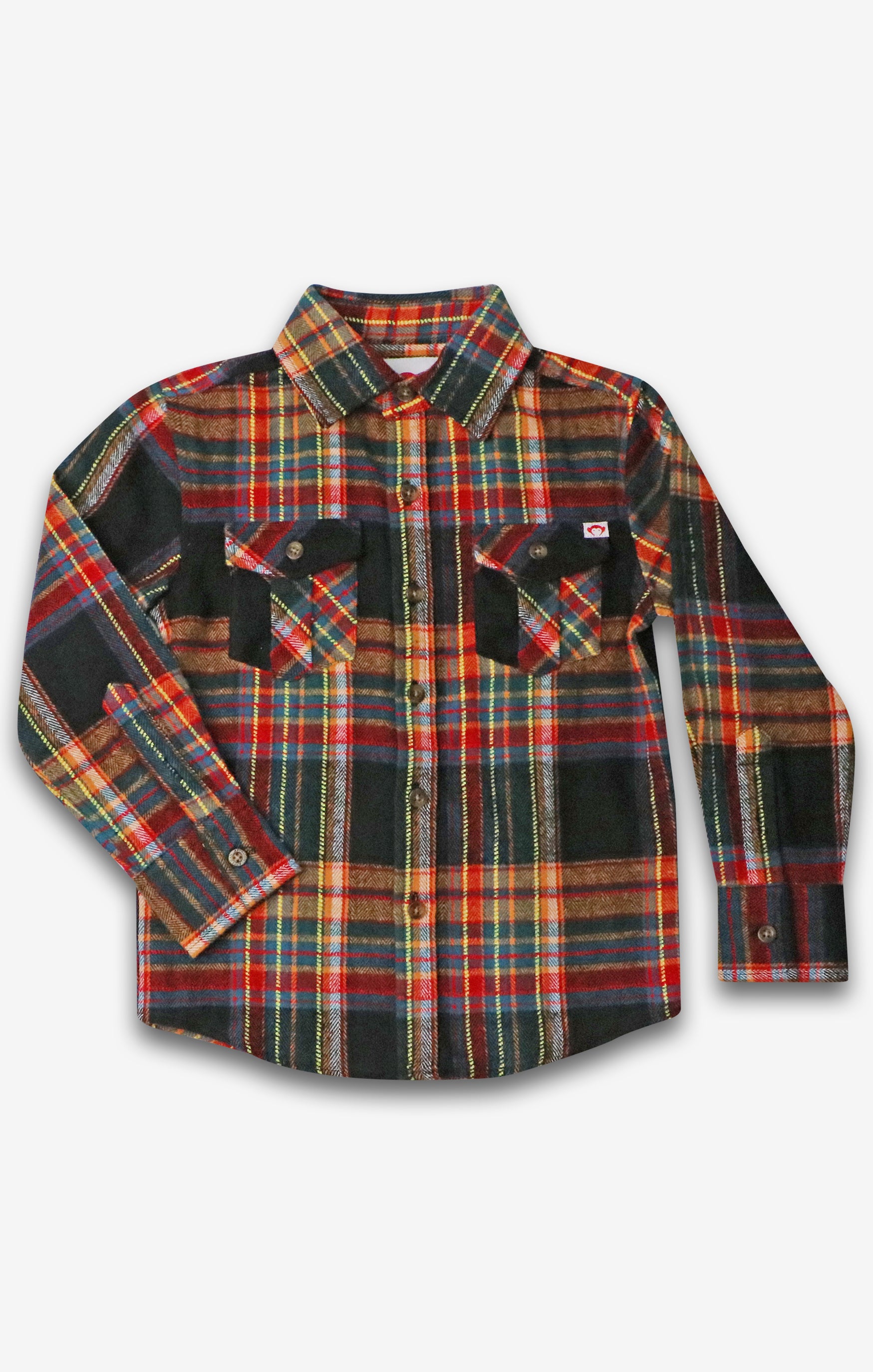 Flannel Shirt Black Umber Check