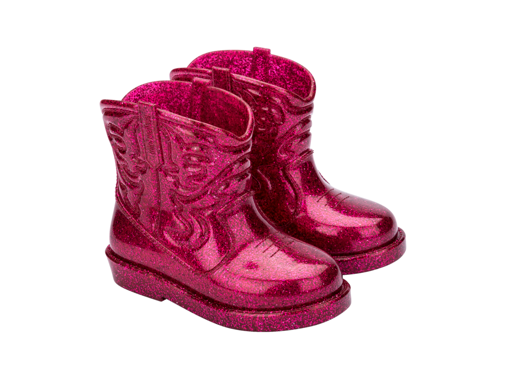 Mini Melissa Texas Boot Baby/ Glitter Pink