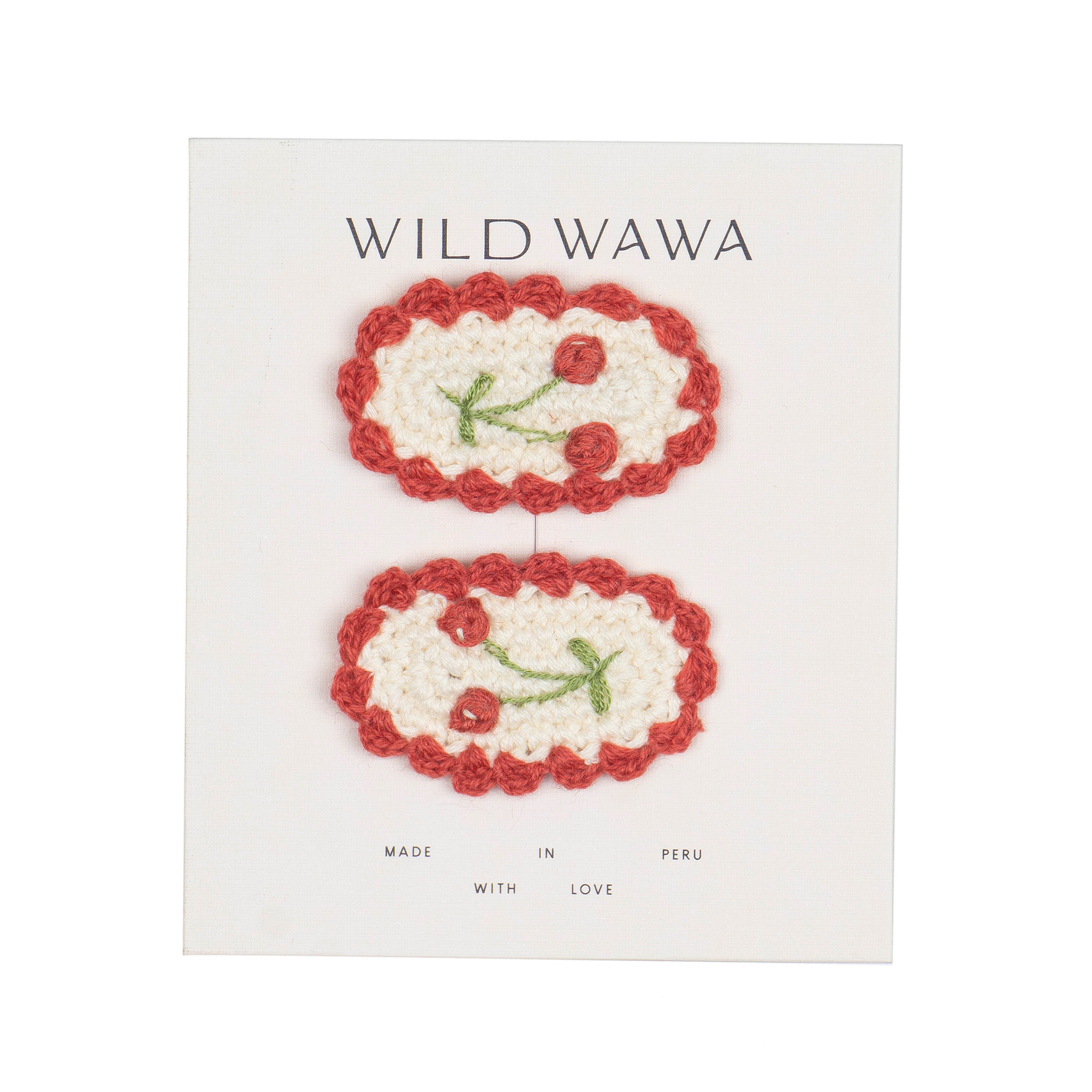 Crochet Clip Set Red Cherry