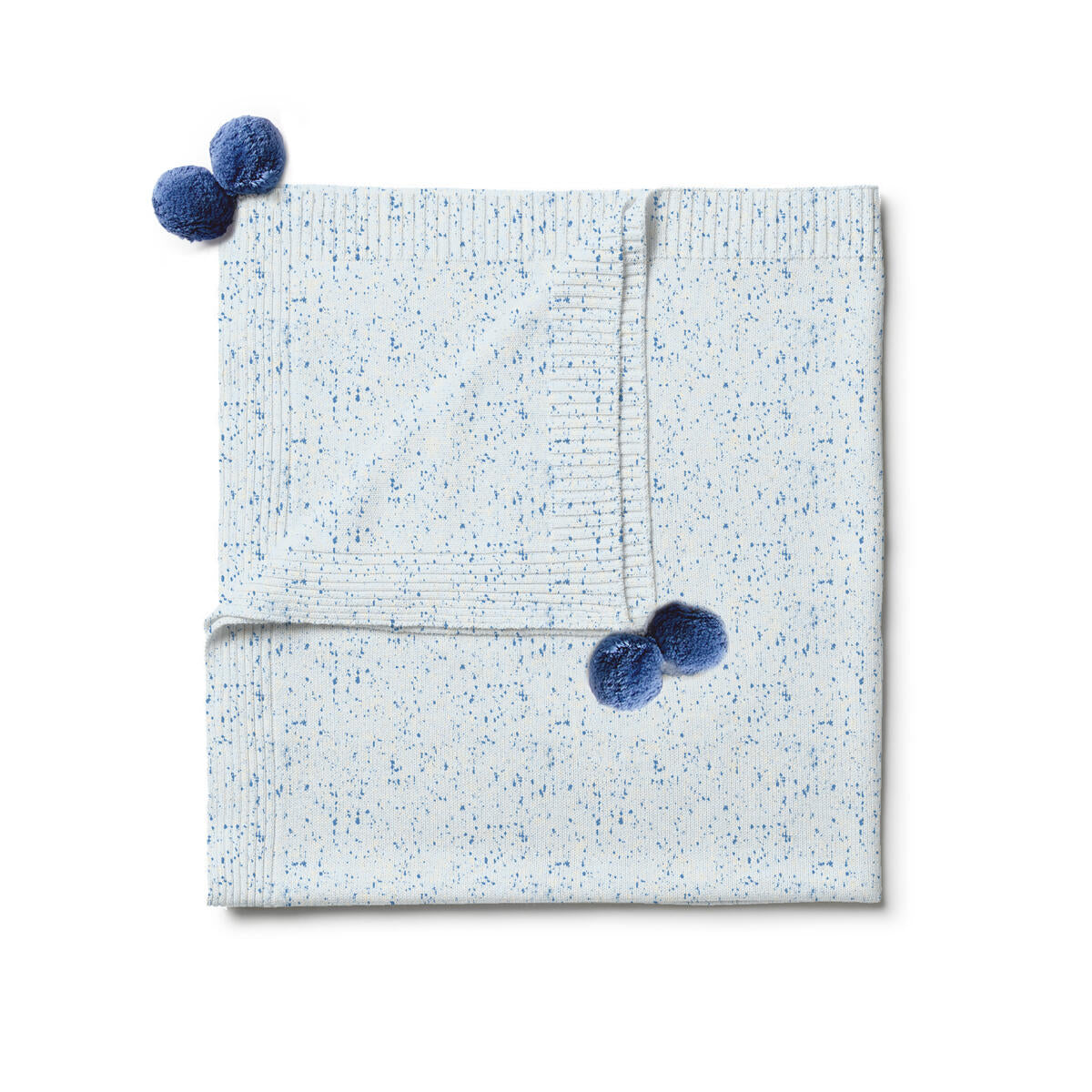 Organic Stripe Rib Zipsuit with Feet Raindrop Blue