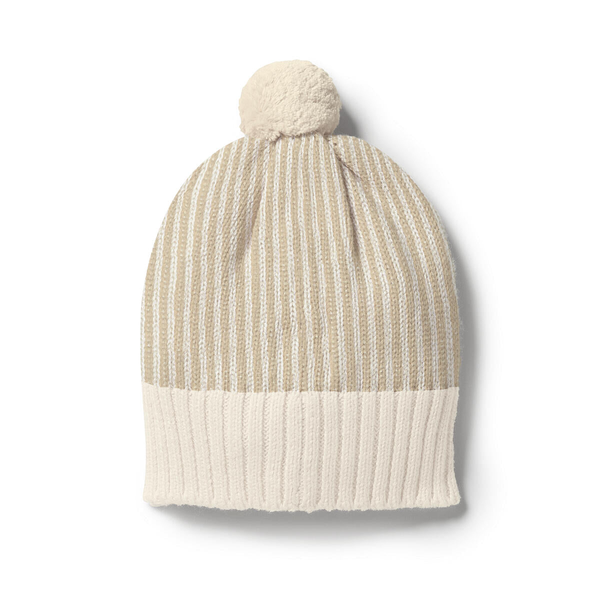 Ecru Knitted Ribbed Hat