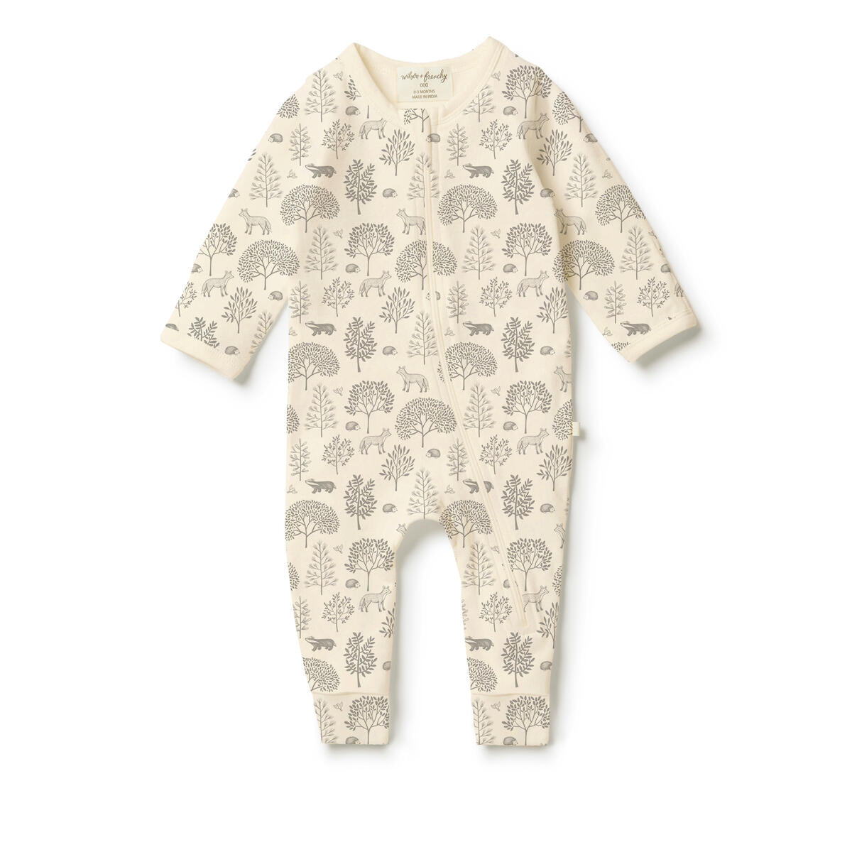 Woodland Organic Zipsuit with Feet