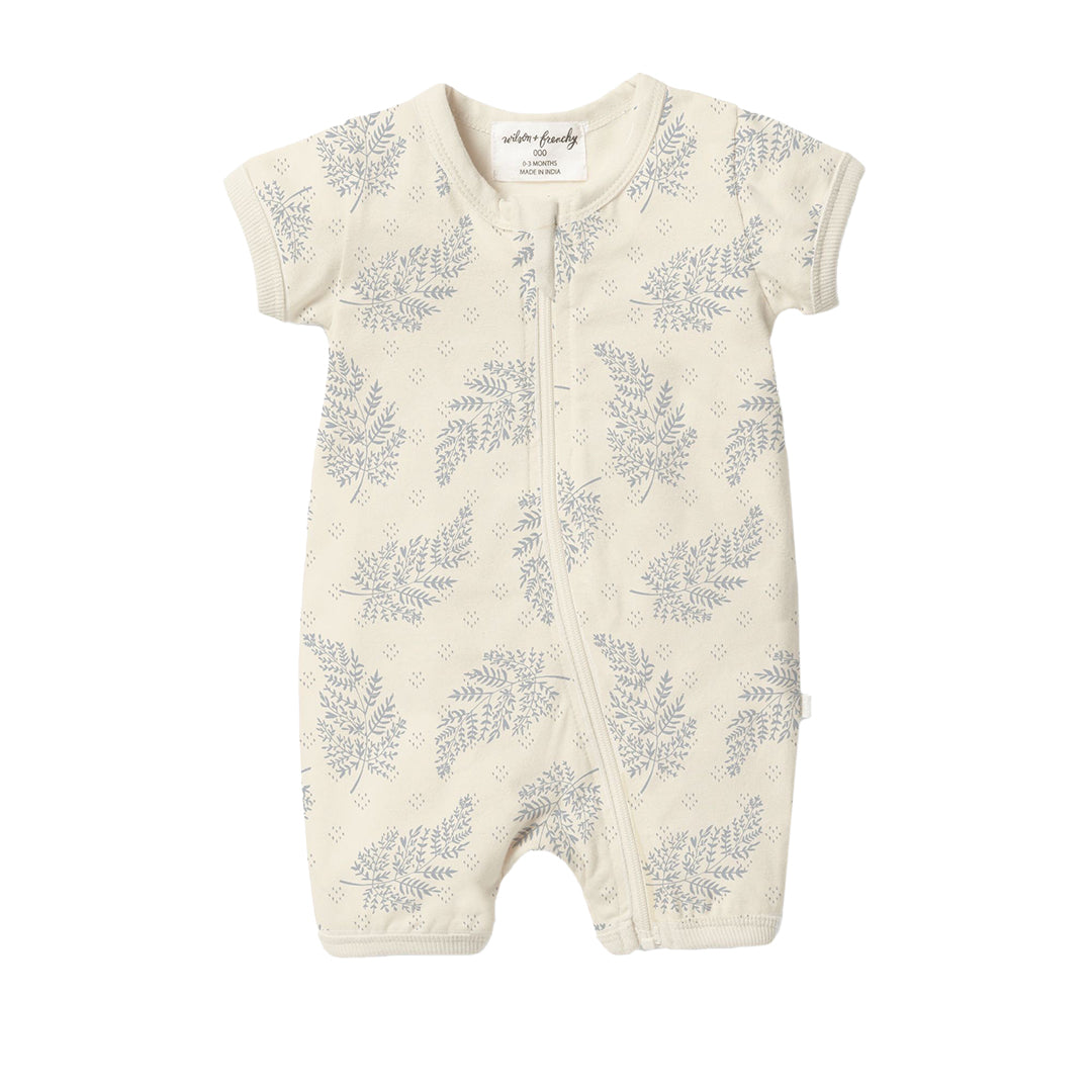 Forever Ferns Organic Pointelle Boyleg Zipsuit