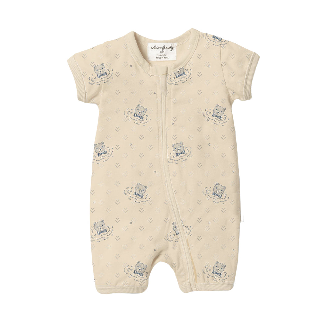 Little Bear Organic Pointelle Boyleg Zipsuit