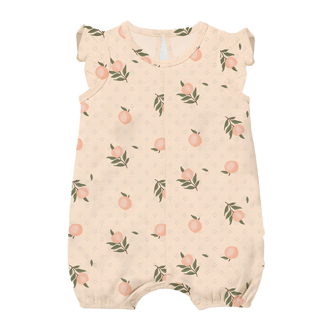 Peaches Organic Pointelle Ruffle Growsuit
