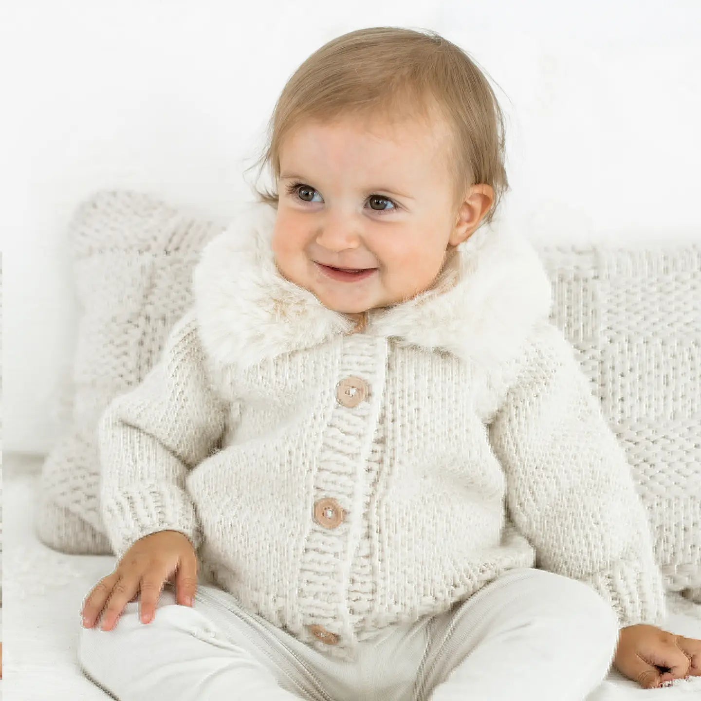 Fur Collar Cardigan