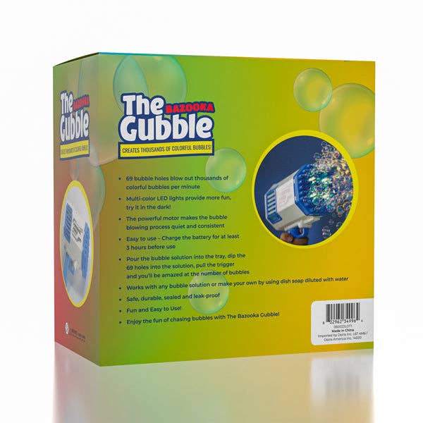 Showcase - The Bazooka Gubble LED Bubble Gun | Includes 100mL Kid & Pet Safe Bubble Solution