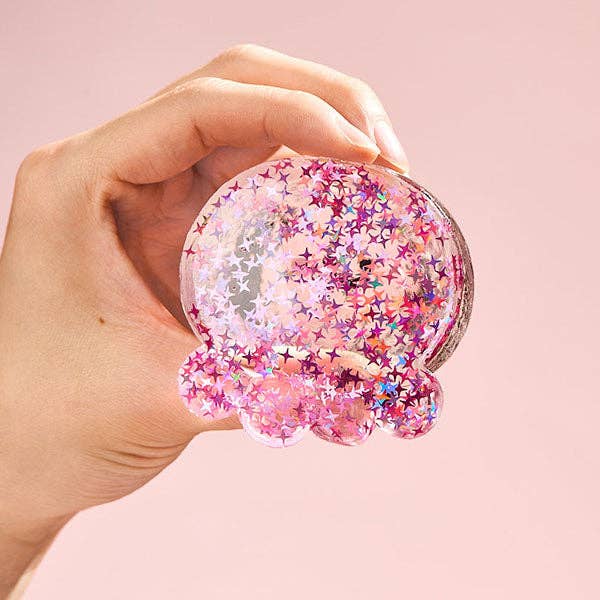 Showcase - SqueezeSquad Taba Deluxe Premium Silicone Squishy Fidget Toy - Fuchsia Octopus